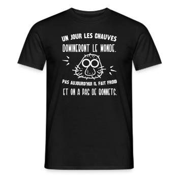 un jour les chauves domineront le monde - T-shirt homme - noir - Devant - AI Model Male 178 light (178cm)