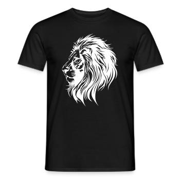 Lion's head symbol lion - Men's T-Shirt - black - Front - AI Model Male 178 light (178cm)