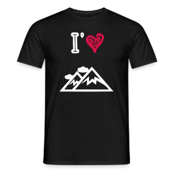 Ich liebe die Berge - Männer T-Shirt - Schwarz - Vorne - AI Model Male 178 light (178cm)