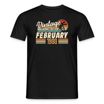 Millésime Né Février 1988 Cadeau 39e Anniversaire - T-shirt homme - noir - Devant - AI Model Male 178 light (178cm)