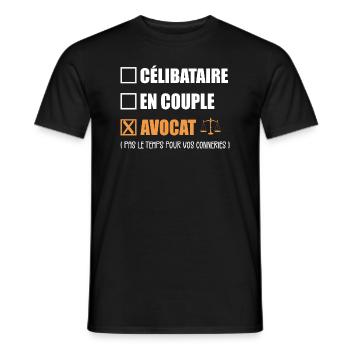Single Couple Lawyer Humor - Avocado - Men's T-Shirt - black - Front - AI Model Male 178 light (178cm)