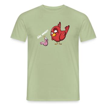 Um, meow - Men's T-Shirt - sage - Front - AI Model Male 178 light (178cm)