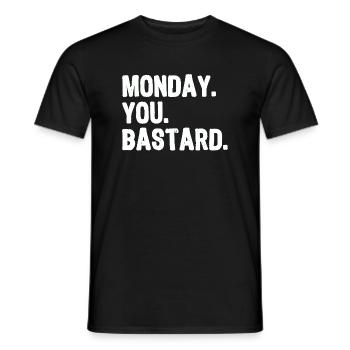 Lundi. Vous. Bastard. blanc - T-shirt homme - noir - Devant - AI Model Male 178 light (178cm)