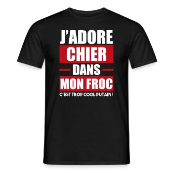 chier dans mon froc - cadeau débile marrant - T-shirt homme - noir - Devant - AI Model Male 178 light (178cm)