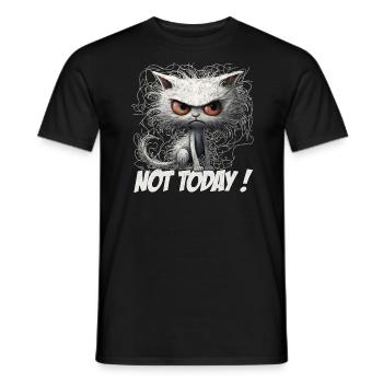 Funny Cat Design - Not Today Cat Lover - Men's T-Shirt - black - Front - AI Model Male 178 light (178cm)