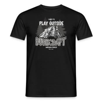 Bushcraft I need to play outside Outdoor Shelter - Men's T-Shirt - black - Front - AI Model Male 178 light (178cm)