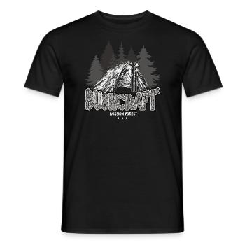 Abri extérieur de survie Bushcraft Adventure - T-shirt homme - noir - Devant - AI Model Male 178 light (178cm)