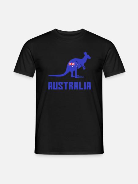 Kangaroo with Australia flag - Men's T-Shirt - black