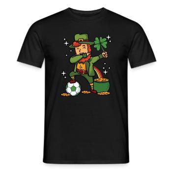 Dabbing Fußball Leprechaun - Männer T-Shirt - Schwarz - Vorne - AI Model Male 178 light (178cm)