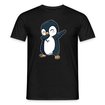 Dabbing Penguin - Men's T-Shirt - black - Front - AI Model Male 178 light (178cm)