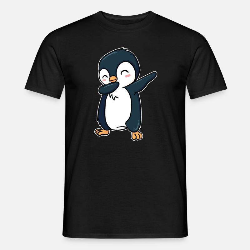 Dabbing Pinguin - Männer T-Shirt - Schwarz