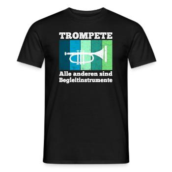 Trompete Musiker Trompeter Orchester Blasmusik - Männer T-Shirt - Schwarz - Vorne - AI Model Male 178 light (178cm)