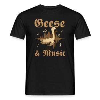 Gänse und Musiknoten Musiker Funny Goose Nature - Männer T-Shirt - Schwarz - Vorne - AI Model Male 178 light (178cm)