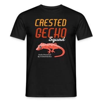 Joli reptile exotique lézard Crested Gecko Squad - T-shirt homme - noir - Devant - AI Model Male 178 light (178cm)