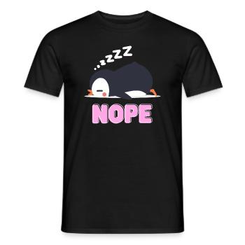 Nope - Pingouin endormi - T-shirt homme - noir - Devant - AI Model Male 178 light (178cm)