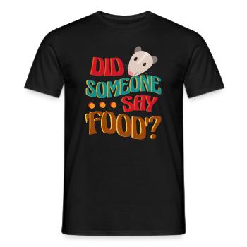 Quelqu'un dit de la nourriture, citation ironique - T-shirt homme - noir - Devant - AI Model Male 178 light (178cm)