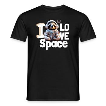 Pandabär liebt das Weltall / Universum - Männer T-Shirt - Schwarz - Vorne - AI Model Male 178 light (178cm)
