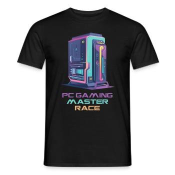 PC Gaming Master Race - Men's T-Shirt - black - Front - AI Model Male 178 light (178cm)