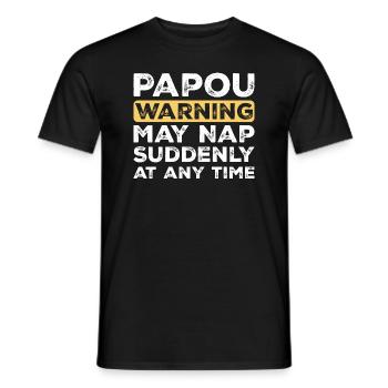 Funny Papou Grandpa On Father's Day Gift - Men's T-Shirt - black - Front - AI Model Male 178 light (178cm)