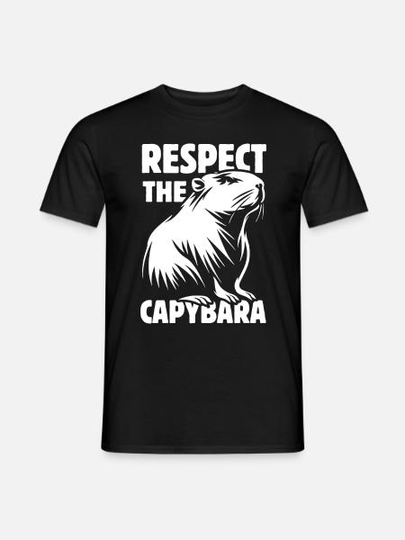 Respect The Capybara - Spruch - Men's T-Shirt - black