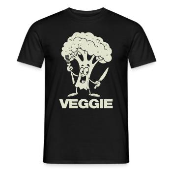 Broccoli Veggie - Vegetables, vegan - Men's T-Shirt - black - Front - AI Model Male 178 light (178cm)