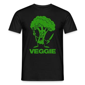 Broccoli Veggie - Vegetables, vegan - Men's T-Shirt - black - Front - AI Model Male 178 light (178cm)