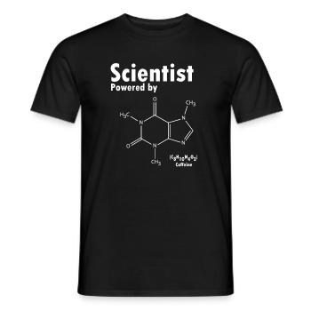 Scientist Powered By Caffeine Café Science Geek - T-shirt homme - noir - Devant - AI Model Male 178 light (178cm)
