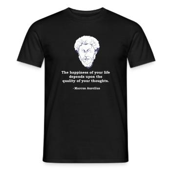 Marcus Aurelius Quote Philosophy Philosopher Stoic - Men's T-Shirt - black - Front - AI Model Male 178 light (178cm)
