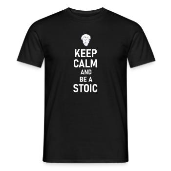 Keep Calm And Be A Stoic - Aurelius Philosophie - Männer T-Shirt - Schwarz - Vorne - AI Model Male 178 light (178cm)