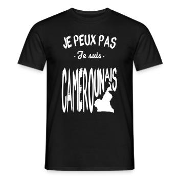 Je peux pas je suis Camerounais - T-shirt homme - noir - Devant - AI Model Male 178 light (178cm)