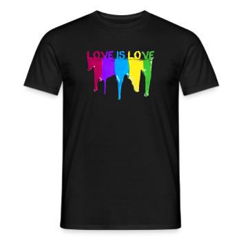 l’amour est l’amourl’amour est l’amour, la couleur, LGBT, l’arc-en-ciel, b - T-shirt homme - noir - Devant - AI Model Male 178 light (178cm)