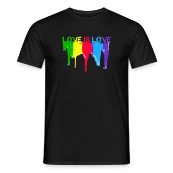 l’amour est l’amour, couleur, LGBT, arc-en-ciel, coloré - T-shirt homme - noir - Devant - AI Model Male 178 light (178cm)