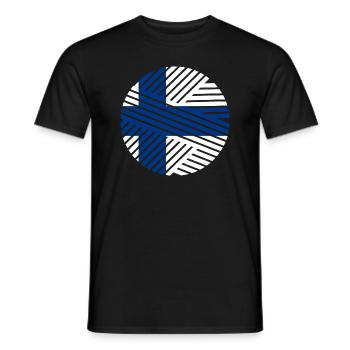 Finland Flag Suomi Finnish Flag Used Look - Men's T-Shirt - black - Front - AI Model Male 178 light (178cm)