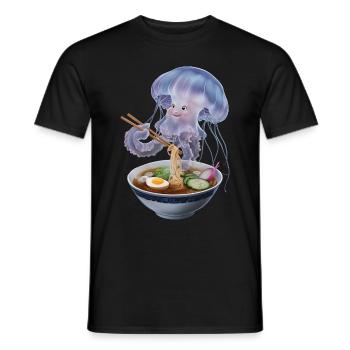 Quallen Ramen - Männer T-Shirt - Schwarz - Vorne - AI Model Male 178 light (178cm)