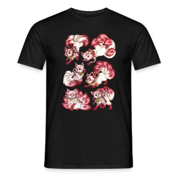 Kitsune Fuchs Fuchsgeist Manga Japan Mythologie - Männer T-Shirt - Schwarz - Vorne - AI Model Male 178 light (178cm)