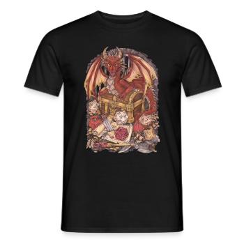 Drache Dragon mit D20 Würfel Dice Rollplay game - Männer T-Shirt - Schwarz - Vorne - AI Model Male 178 light (178cm)