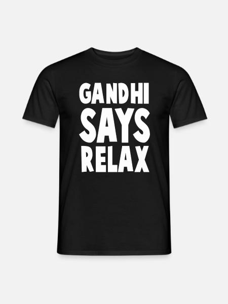 GANDHI SAYS RELAX - T-shirt homme - noir