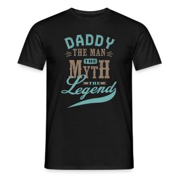 daddy man mith legend gift dad - Men's T-Shirt - black - Front - AI Model Male 178 light (178cm)