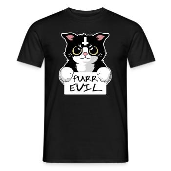 Purr Evil - Männer T-Shirt - Schwarz - Vorne - AI Model Male 178 light (178cm)