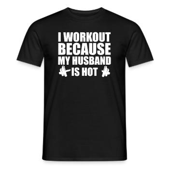 Ich trainiere, weil mein Mann heiß ist - Männer T-Shirt - Schwarz - Vorne - AI Model Male 178 light (178cm)