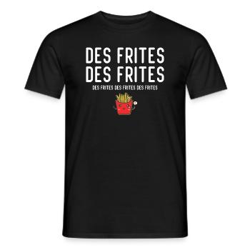 Des Frites Des Frites des Drites - T-shirt homme - noir - Devant - AI Model Male 178 light (178cm)