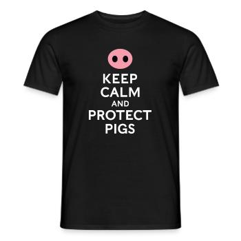 Schützen Sie die Schweine lustige Schwein Liebhaber Sagen - Männer T-Shirt - Schwarz - Vorne - AI Model Male 178 light (178cm)