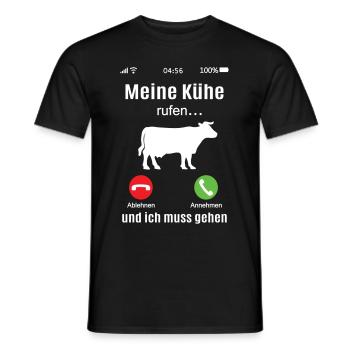 Kühe rufen Landwirt Bauer Geschenkidee Kuh lustig - Männer T-Shirt - Schwarz - Vorne - AI Model Male 178 light (178cm)