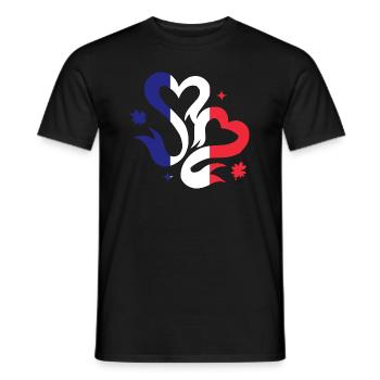 Frankreich Flagge Used Look Französische Fahne - Männer T-Shirt - Schwarz - Vorne - AI Model Male 178 light (178cm)