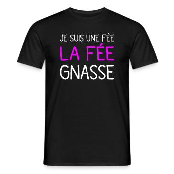Je Suis Une Fée La Fée Gnasse Humour Jeu de Mots - T-shirt homme - noir - Devant - AI Model Male 178 light (178cm)