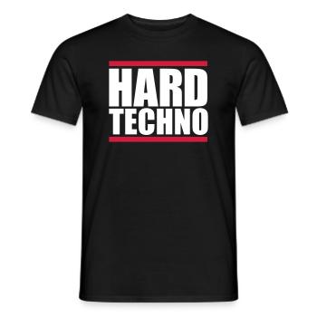 Hard Techno Logo Red Lines Bitte Raven Sie hart - Männer T-Shirt - Schwarz - Vorne - AI Model Male 178 light (178cm)