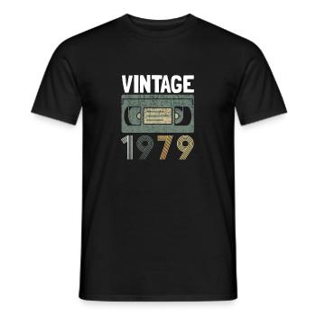 Vintage 1979 - Männer T-Shirt - Schwarz - Vorne - AI Model Male 178 light (178cm)