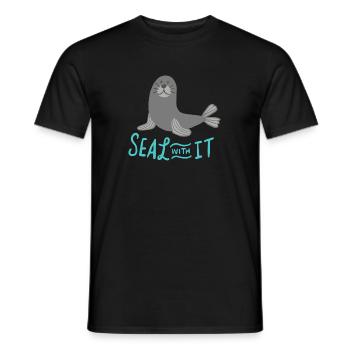 Süßer Seelöwe Seehund Lustige Sprüche Geschenk - Männer T-Shirt - Schwarz - Vorne - AI Model Male 178 light (178cm)