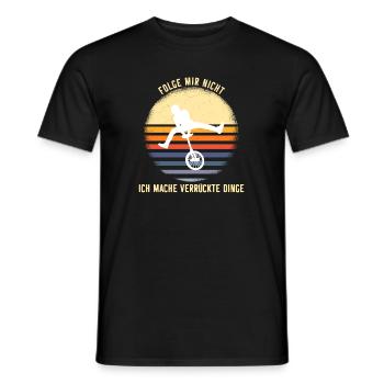Einrad Verrueckte Sachen - Männer T-Shirt - Schwarz - Vorne - AI Model Male 178 light (178cm)