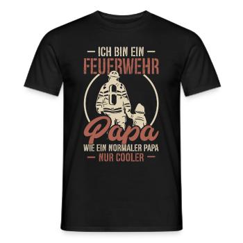 Feuerwehr Papa Wie Ein Normaler Papa Nur Cooler - Männer T-Shirt - Schwarz - Vorne - AI Model Male 178 light (178cm)